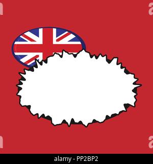 Flaches Design business Vektor-illustration leere Vorlage Layout für Einladung Grußkarte promotion Poster Gutschein. Vereinigtes Königreich Großbritannien Flagge in Oval f Stock Vektor