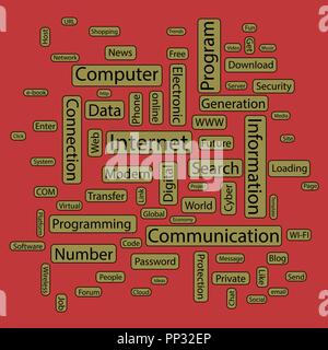 Vector Illustration Hintergrund mit Technologie Worte. Konzept. Stock Vektor