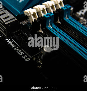 Motherboard elektronik Übersicht CPU und Transistor. Motherboard Stadt. Circuit Design Stockfoto