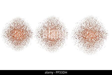Vector Illustration von explodierenden Kugel. Fliegende Teile. Pro Frame, die Abbildung einer Explosion. Animation. Isoliert. Stock Vektor