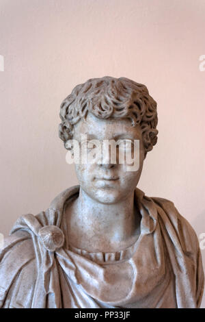 Büste von Caracalla (188-217 AD), Römische co-Kaiser zwischen 198-217 AD, Grimani, Sammlung, Museum Correr, Venedig, Italien Stockfoto