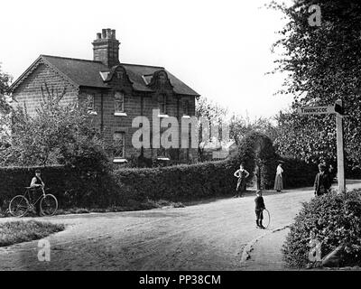 Drei Fahrstreifen endet, Thurnscoe, Anfang 1900 s Stockfoto