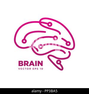 Gehirn silhouette Symbol design vector Vorlage eps 10, Denken Idee Konzept Stock Vektor