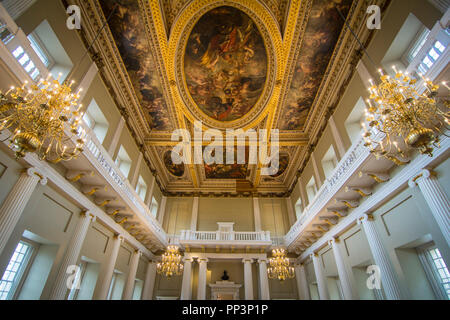 Bankett- Haus Interieur, eine Landmark London Gebäude in Whitehall Stockfoto