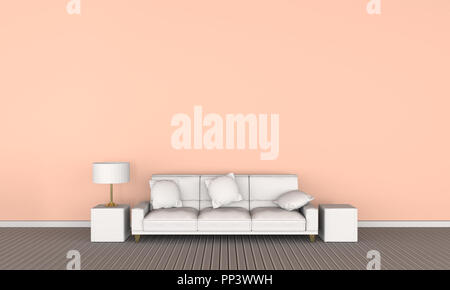 Weiß Sofa für das Lesen im Wohnzimmer. 3D-Rendering Stockfoto
