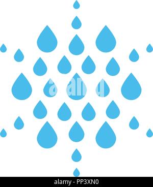 Fallende tropfen Symbol. Sauberes Wasser logo Vorlage. Runde Regenwetter Schriftzug. Einfache ombre gradient Flacher Stil unterzeichnen. Blau abstrakte Luftfeuchtigkeit Symbol. Isolierte Vector Illustration auf weißem Hintergrund. Stock Vektor