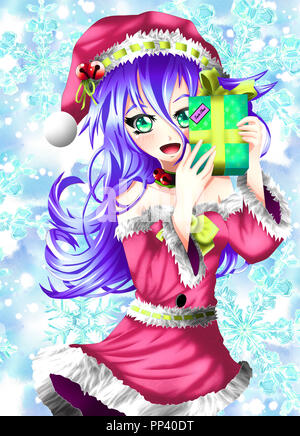 Spezielle anime girl Kostüm von Santa. Stockfoto