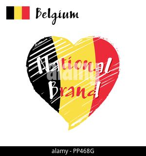 Vektor Flagge von Belgien, nationalen Marke. Stock Vektor