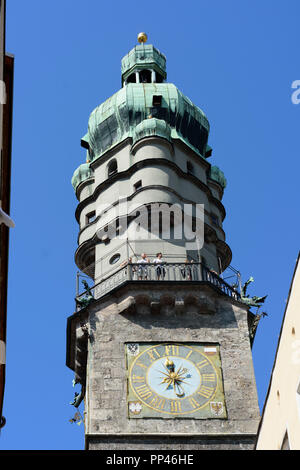 Innsbruck: Turm von Stadtturm (city tower) Altes Rathaus (Altes Rathaus), Region Innsbruck, Tirol, Tirol, Österreich Stockfoto