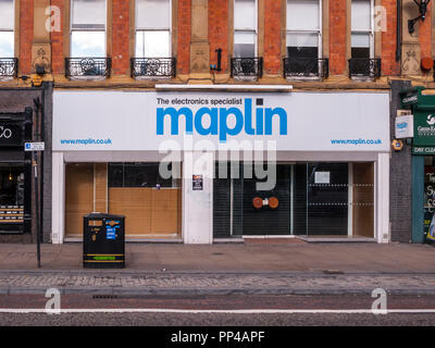 Geschlossen Maplin Store, Pinstone Street, Sheffield Stockfoto