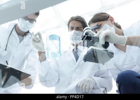 Wissenschaftler forschen in einer Testumgebung Stockfoto