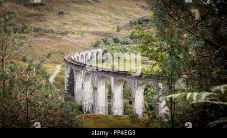 Glenfinnan Eisenbahnviadukt in Schottland Stockfoto
