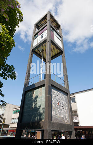 Clock Tower in Town Square, Stevenage, Hertforshire Stockfoto
