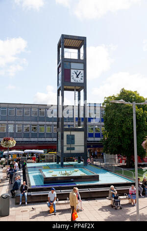 Clock Tower in Town Square, Stevenage, Hertforshire Stockfoto