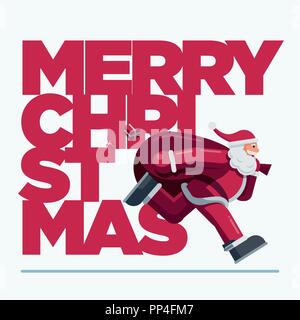 Vektor Weihnachten Design mit Santa Claus Abbildung. Am besten für die Grußkarte, Einladung oder social media Post Stock Vektor