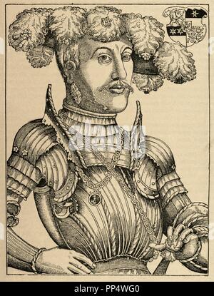 Philipp i. von Hessen (1504-1567) genannt The Magnanimous. Holzschnitt von Hans Brosamer (ca.1500-1554). Stockfoto