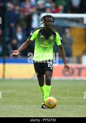 Rugby Park, Kilmarnock, Großbritannien. 23 Sep, 2018. Ladbrokes Premiership Fußball, Kilmarnock gegen Celtic; Dedryck Boyata von Celtic am Ball Quelle: Aktion plus Sport/Alamy leben Nachrichten Stockfoto