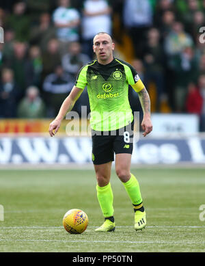 Rugby Park, Kilmarnock, Großbritannien. 23 Sep, 2018. Ladbrokes Premiership Fußball, Kilmarnock gegen Celtic; Scott Brown von Celtic am Ball Quelle: Aktion plus Sport/Alamy leben Nachrichten Stockfoto