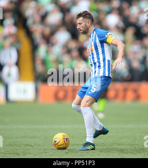 Rugby Park, Kilmarnock, Großbritannien. 23 Sep, 2018. Ladbrokes Premiership Fußball, Kilmarnock gegen Celtic; Kirk Broadfoot von Kilmarnock am Ball Quelle: Aktion plus Sport/Alamy leben Nachrichten Stockfoto