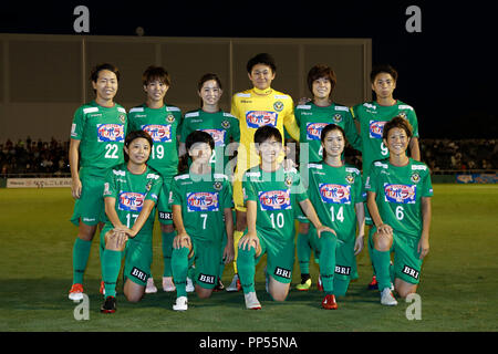 Tokio, Japan. 22 Sep, 2018. NTV Beleza team Gruppe Line-up Fußball: plenus Nadeshiko Liga 2018 Abteilung 1 Übereinstimmung zwischen NTV Beleza 3-0 Urawa Reds Damen an Ajinomoto Feld Nishigaoka in Tokio, Japan. Credit: Naoki Morita/LBA SPORT/Alamy leben Nachrichten Stockfoto