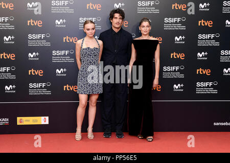 Lily-Rose Depp, Louis Garrel und Laetitia Casta die Teilnahme an der "ein treuer Mann 'Premiere während der 66Th San Sebastian International Film Festival im Kursaal am 22. September 2018 in San Sebastian, Spanien. Credit: Geisler-Fotopress GmbH/Alamy leben Nachrichten Stockfoto