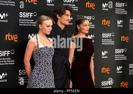 Lilly Rose Depp, Louis Garrel und Laetitia Casta die Teilnahme an der "ein treuer Mann 'Premiere während der 66Th San Sebastian International Film Festival im Kursaal am 22. September 2018 in San Sebastian, Spanien. Credit: Geisler-Fotopress GmbH/Alamy leben Nachrichten Stockfoto