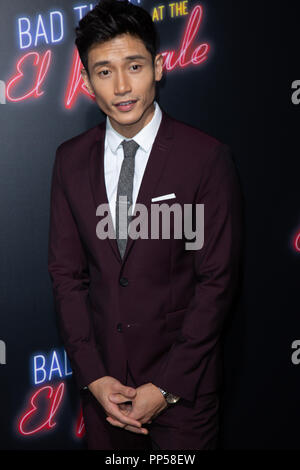 Hollywood, USA. 12 Sep, 2018. Manny Jacinto besucht die Premiere von Twentieth Century Fox "Schlechte Zeiten im El Royale' bei TCL Chinese Theatre am 22. September 2018 in Hollywood, Kalifornien. Credit: Foto Access/Alamy leben Nachrichten Stockfoto