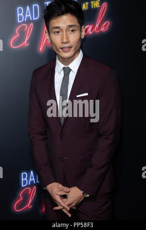 Hollywood, USA. 12 Sep, 2018. Manny Jacinto besucht die Premiere von Twentieth Century Fox "Schlechte Zeiten im El Royale' bei TCL Chinese Theatre am 22. September 2018 in Hollywood, Kalifornien. Credit: Foto Access/Alamy leben Nachrichten Stockfoto