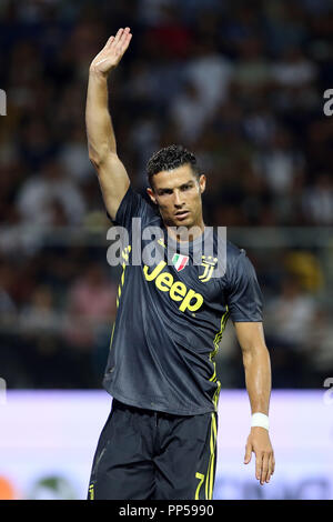 Stadio Benito Stirpe, Frosinone, Italien. 23 Sep, 2018. Serie A Fussball, Frosinone gegen Juventus Turin; Cristiano Ronaldo von Juventus Turin appelliert an Schiedsrichter Credit: Aktion plus Sport/Alamy leben Nachrichten Stockfoto