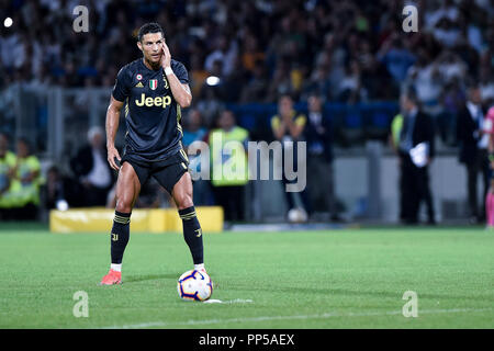 Cristiano Ronaldo von Juventus Turin in der Serie A Match zwischen Frosinone und Juventus im Stadio, Matusa Frosinone, Italien am 23. September 2018. Foto von Giuseppe Maffia. 23 Sep, 2018. Quelle: AFP 7/ZUMA Draht/Alamy leben Nachrichten Stockfoto