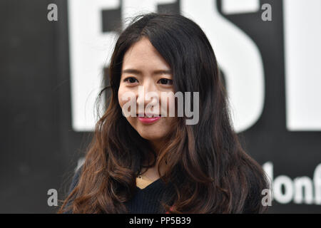 London, Großbritannien. 23. Sep 2018. Fashionistas besuchen London Fashion Week Festival am letzten Tag bei 180 Strand, London, UK. 23. September 2018. Bild Capital/Alamy leben Nachrichten Stockfoto