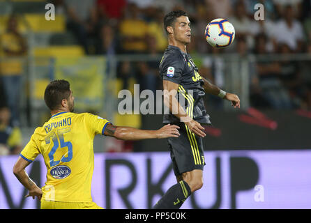 Frosinone, Italien. 23. September, 2018. 23.09.2018. Stadio, Matusa Frosinone, Italien. SERIE A: CRISTIANO RONALDO in Aktion während der italienischen Serie A Match zwischen FROSINONE CALCIO v FC Juventus am Stadion in Matusa Frosinone. Credit: Marco iacobucci/Alamy leben Nachrichten Stockfoto