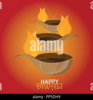 Vector Illustration auf das Thema der traditionellen Feier der Happy diwali Stock Vektor