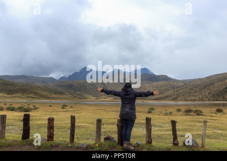 Blick auf die Strato Vulkan Cotopaxi, Ecuador Stockfoto