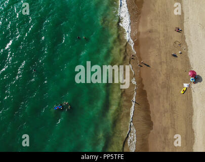 Luftaufnahme von Kino Bay in Sonora, Mexiko. Strand. Touristische Destination........ Vista aerea de Bahía de Kino de Sonora, Mexiko. Playa. Destino Turistico Stockfoto