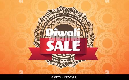 Diwali Festival bieten großes Verkauf Feiern Feiertag Konzept Flachbild ornament Grußkartenvorlage Einladung horizontale Platz kopieren Stock Vektor