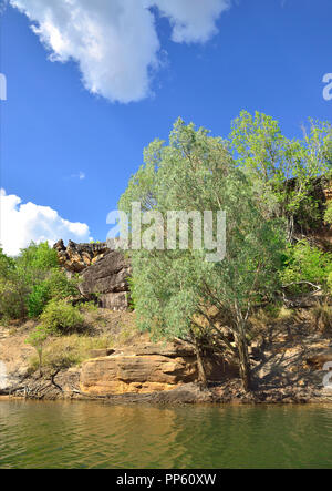 Blick auf Arnhem Land von der East Alligator River, Northern Territory, Australien Stockfoto