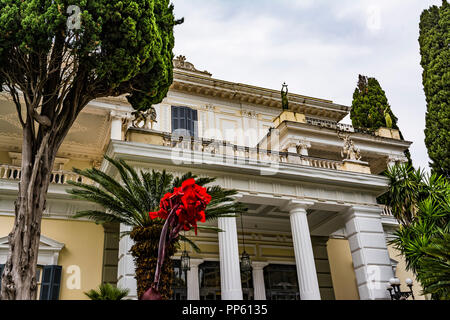 Achilleion Palast, Korfu. Das Achilleion Palast können im Dorf Gastouri, 10 km südwestlich von der Stadt Korfu entfernt. Stockfoto