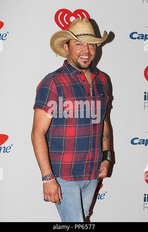 Jason Aldean kommt auf den roten Teppich für den iHeartRadio Music Festival in Las Vegas, Nevada am 21. September 2018. Stockfoto