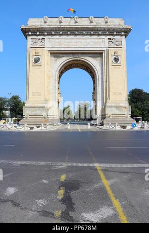 Bukarest, Hauptstadt von Rumänien. Arcul de Triumf - berühmten Triumphbogen. Stockfoto