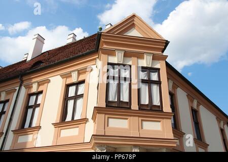 Gyor, Ungarn. Stadt in West Transdanubien Region. Alte Gebäude. Stockfoto