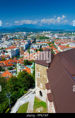 Blick auf die Stadt von der Burg. Stockfoto