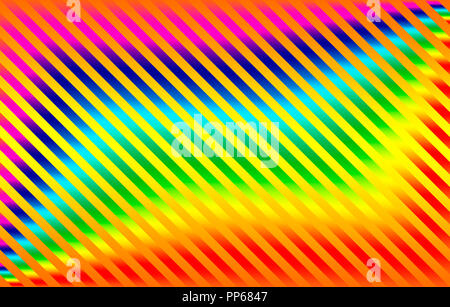 Diagonaler Farbverlauf Regenbogen Streifen mit orangen Hintergrund, Grafik Ressource als abstraktes Muster, Textildruck, Tapeten und geometrischen Inspiration Stockfoto
