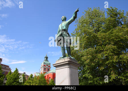 König von Schweden - Charles XII (Karl XII). Statue in Stockholm. Stockfoto