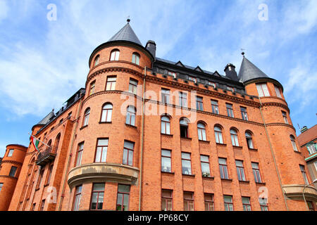 Stockholm, Schweden. Strandvagen Straße Palace im Stadtteil Ostermalm. Stockfoto