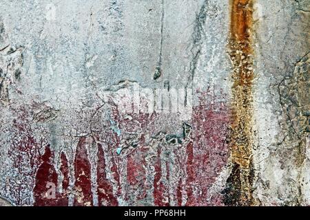 Grunge wand hintergrund - bunte Textur mit abblätternder Farbe. Stockfoto