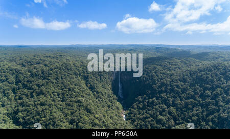 Route der Wasserfälle mit 14 Wasserfälle in corupa eines der letzten Gebiete des Atlantischen Regenwaldes in Brasilien mit 125 Meter höhe Wasser fallen Stockfoto