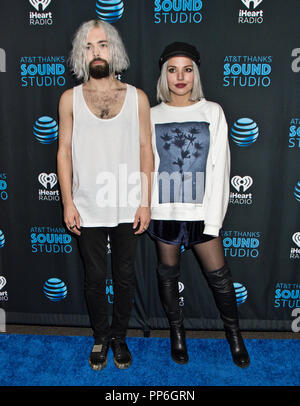 Bala Cynwyd, PA, USA. 21. September 2018. Swedish-American Indie Pop Duo Flora Cash besuchen Radio 104.5 Performance Theater. Stockfoto