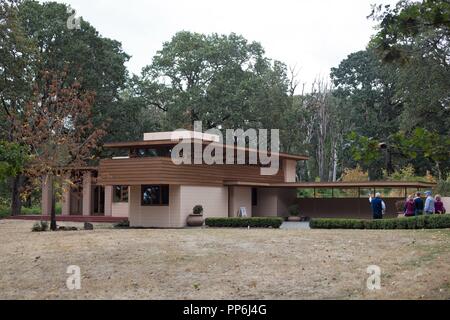 The Gordon House, entworfen von Frank Lloyd Wright, in Silverton, Oregon, USA. Stockfoto