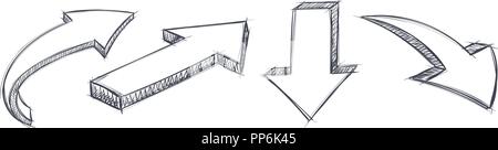 Pfeile. Hand Skizze gezeichnet Stock Vektor